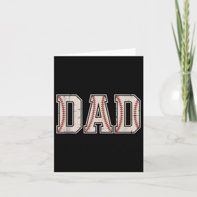 Baseball Pappa Lycklig, Fars dag, är en För manar  Kort (Framsida)