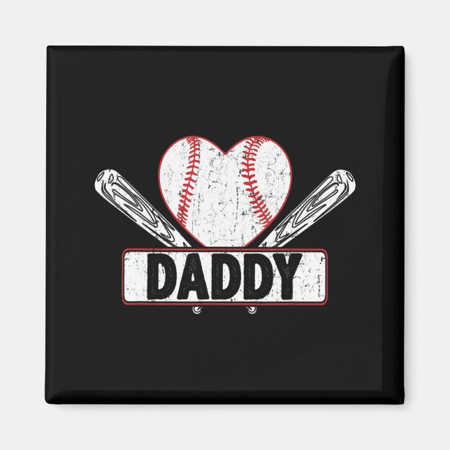 Baseball pappa Matching Family Softball Baseball L Magnet (Framsidan)