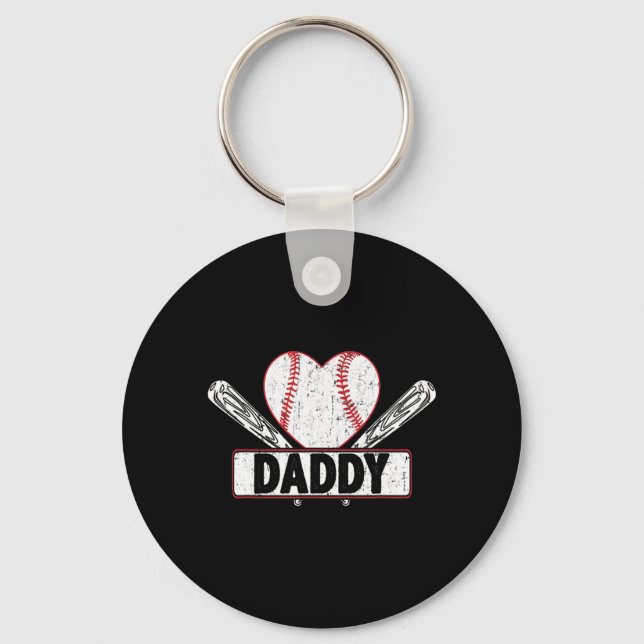 Baseball pappa Matching Family Softball Baseball L Nyckelring (Framsida)