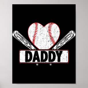 Baseball pappa Matching Family Softball Baseball L Poster