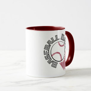 Baseball Pappa med Boll Black och red Mugg