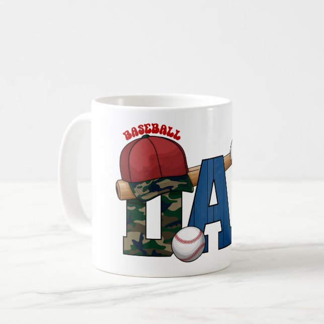 Baseball Pappa Mugg - Perfekt Gift for Sports Papp (Framsida vänster)