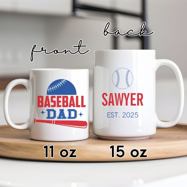 Baseball Pappa Mugg - Personlig Far-dagskorgen (baseball dad mug, personalized baseball mug, father's day mug, gift for dad, birthday gift for dad,)