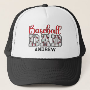 Baseball Pappa Namn Typography Red Keps