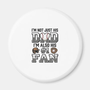 Baseball Pappa Nummer 1 Fan Vintage T-Shirt Design Magnet