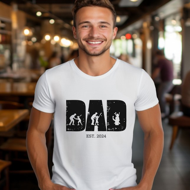 Baseball PAPPA och Child EST. Anpassningsbar Gift T Shirt (Skapare uppladdad)