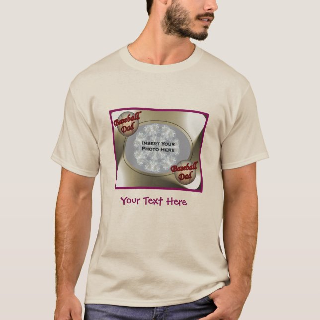 Baseball Pappa Photo Ram Personlig T Shirt (Framsida)