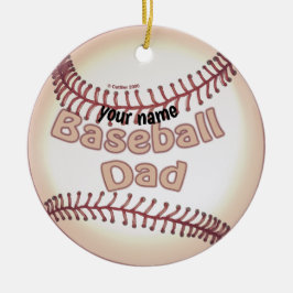 Baseball Pappa- prydnad Julgransprydnad Keramik
