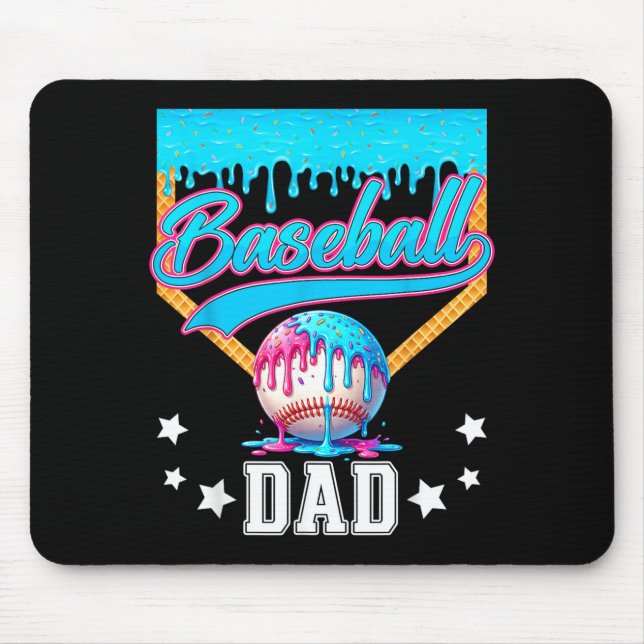 Baseball Pappa Roligt Fadersdag Glass Drip Musmatta (Framsidan)