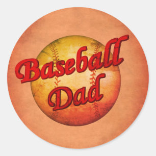 Baseball Pappa Runt Klistermärke