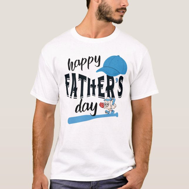 Baseball Pappa Shirt - Lycklig Far-dagskorgen T (Framsida)