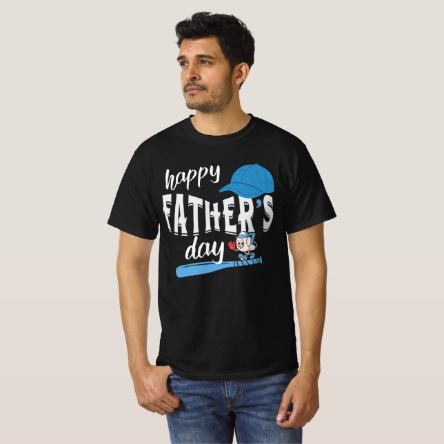 Baseball Pappa Shirt - Lycklig Far-dagskorgen T (Hel framsida)