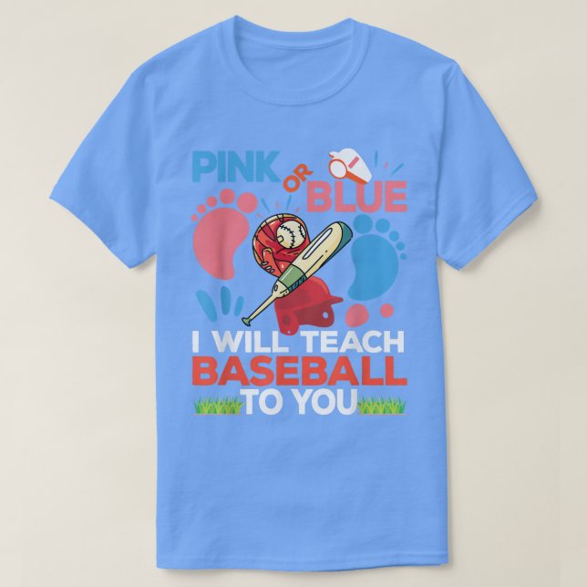 Baseball pappa som ska bli Gender, visa babyskor f T Shirt (Design framsida)