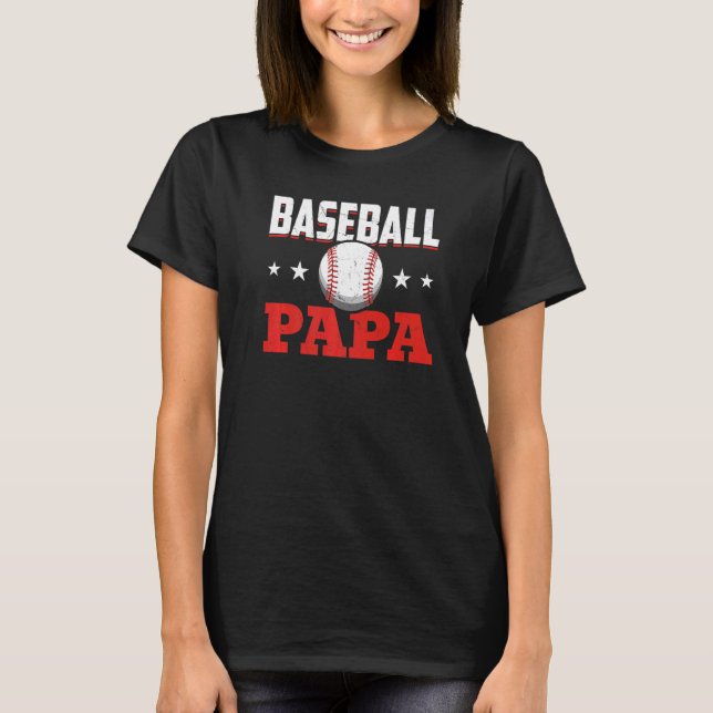 Baseball Pappa Stolt Basebollspelare Pappa T Shirt (Framsida)