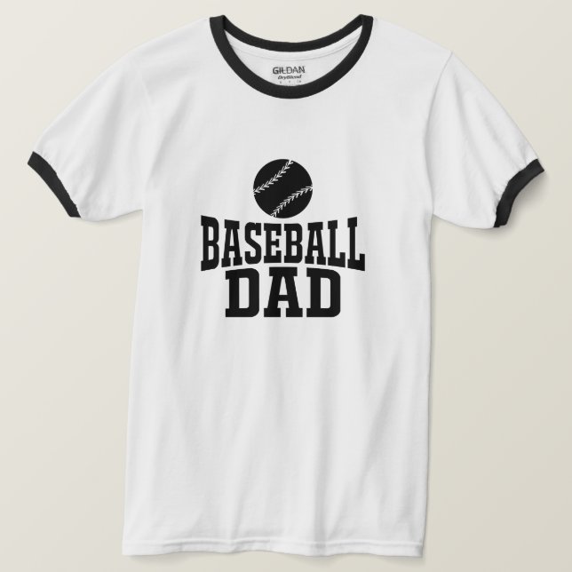 Baseball Pappa T-Shirt Anpassningsbar Baseball Tee (Design framsida)