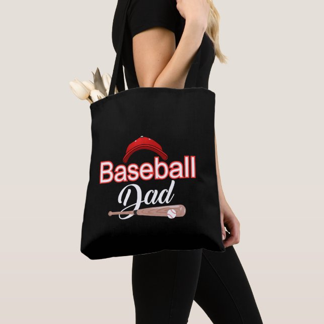 Baseball Pappa | Trendig Manar Baseball Fars dag Tygkasse (Närbild)