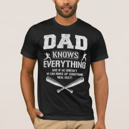 Baseball Pappa vet allt Vintage Fars dag T Shirt