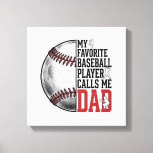 Baseball Pappa Vintage Gravyr Grafisk T-Shirt_1 Canvastryck