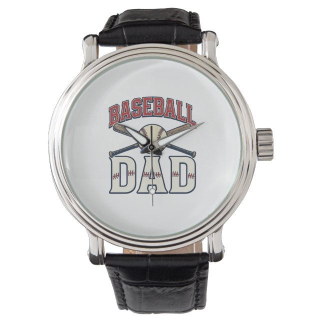 Baseball Pappa Vintage Gravyr T-Shirt Design_1 Armbandsur (Framsida)