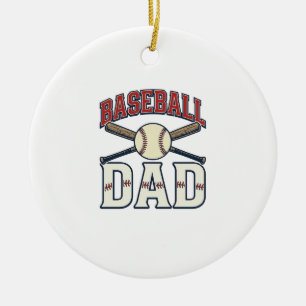 Baseball Pappa Vintage Gravyr T-Shirt Design_1 Julgransprydnad Keramik