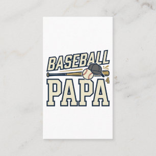 Baseball Pappa Vintage Gravyr T-Shirt Design_1 Visitkort