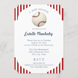 Baseball Park Rand Baby Shower Inbjudningar