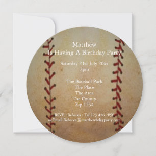 Baseball Party Inbjudningar