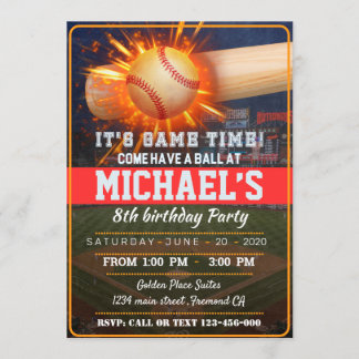 Baseball Party Invitation Inbjudningar