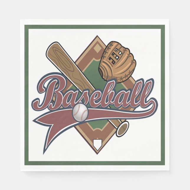 Baseball Party Napkins Pappersservett (Framsidan)