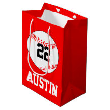 Baseball Party Player Namn, Number, Färg Gift Bag,
