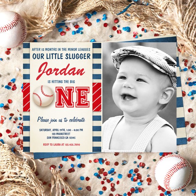 Baseball Party Slugger Rookie Sports Boy Birthday Inbjudningar (Skapare uppladdad)