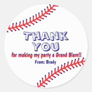 Baseball Party Stickers Runt Klistermärke