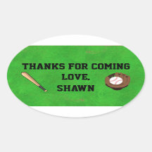 Baseball Party Tack Sticker
