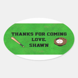 Baseball Party Tack Sticker Ovalt Klistermärke