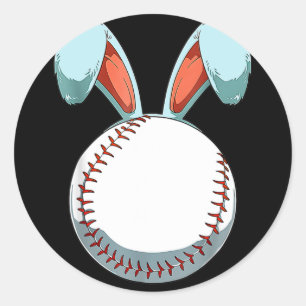 Baseball Påskhare Öron Påskägg Hunting Bas Runt Klistermärke
