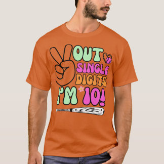 Baseball Peace out Single Digit Im 10 år gammal 10 T Shirt