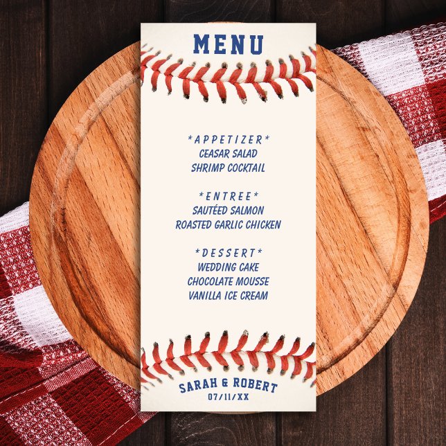 Baseball Perfekt Catch bröllopsmottagning Meny (Baseball The Perfect Catch Wedding Reception Menu)
