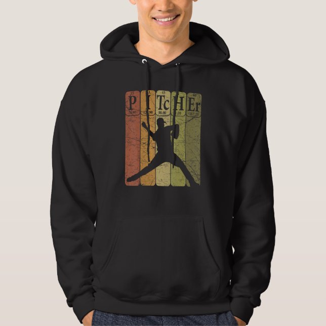 Baseball Periodic Table Elements Nerd Baseball Pit Hoodie (Framsida)