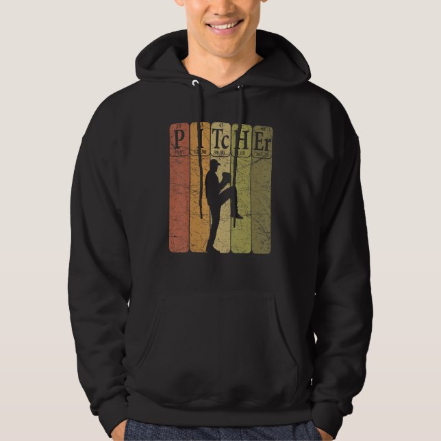 Baseball Periodic Table Elements Nerd Baseball Pit Hoodie (Framsida)
