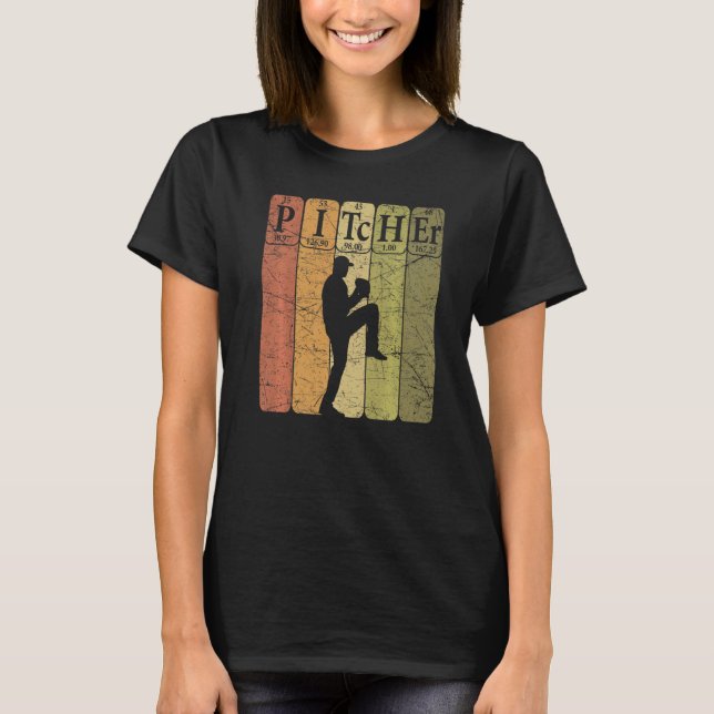 Baseball Periodic Table Elements Nerd Baseball Pit T Shirt (Framsida)