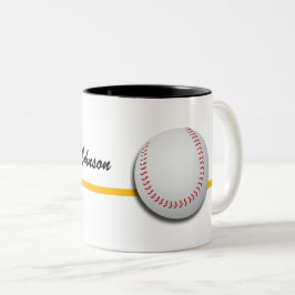Baseball personifierar med Namn Två-Tonad Mugg