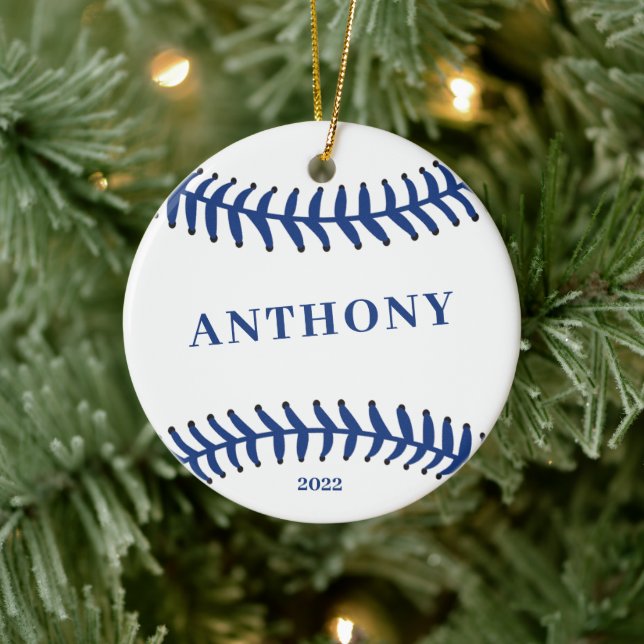 Baseball Personlig jul Ceramic Ornamic Ornament (Träd)