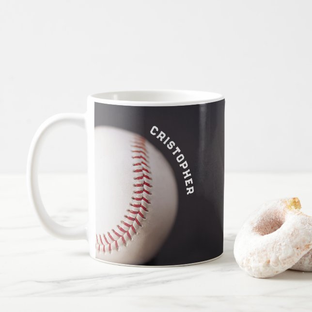 Baseball Personlig Kaffemugg (Med munk)