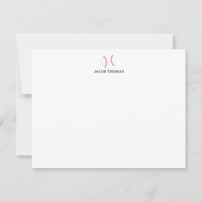 Baseball Personlig Kids Stationery Flat Anteckningskort (Framsida)