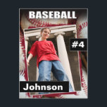 Baseball Photo Sports Trafikkort Vykort<br><div class="desc">Baseball Photo Sports Trading Card underbar för party på en sport älskare. Använda det som inbjudan,  tack vare ditt kort eller bara en keepsak</div>