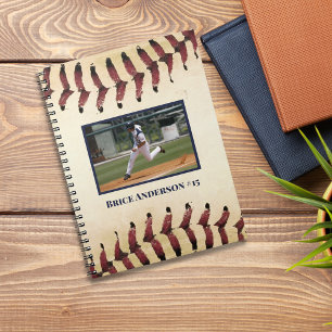 Baseball Photos Rustic Memory Scrapbook Anteckningsbok