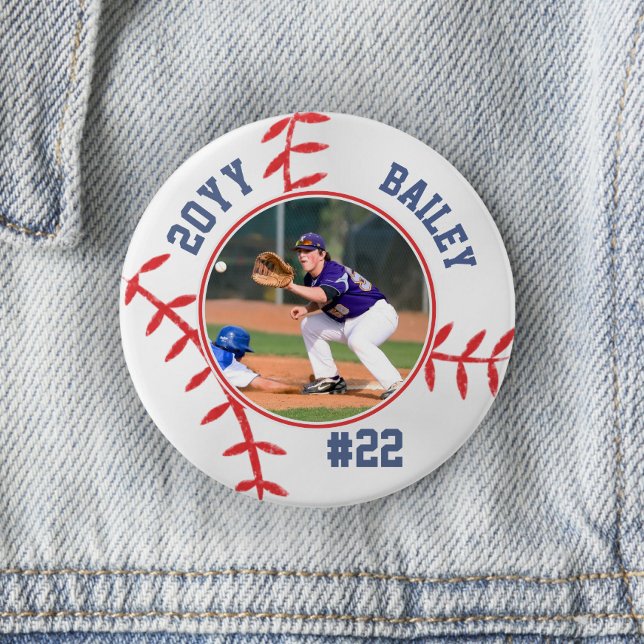Baseball Pin Name Jersey Number Year Photo Button Knapp (Skapare uppladdad)