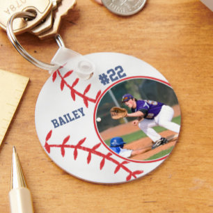 Baseball Pin Namn Jersey Number Foto Nyckelring