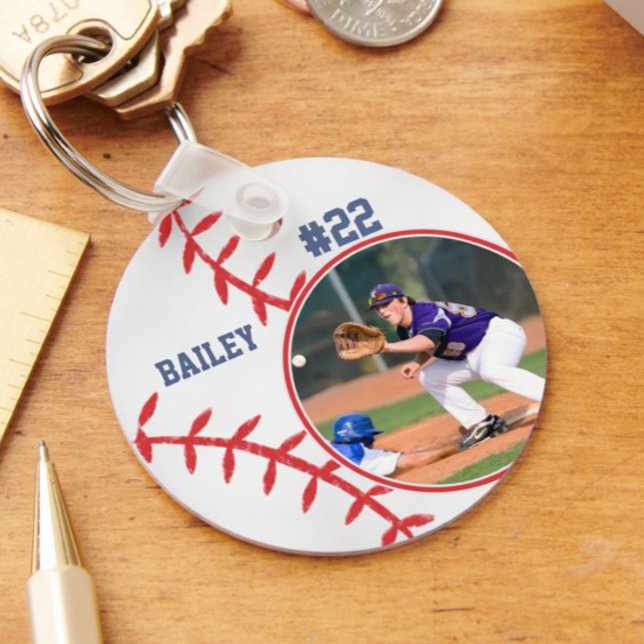 Baseball Pin Namn Jersey Number Foto Nyckelring (Skapare uppladdad)
