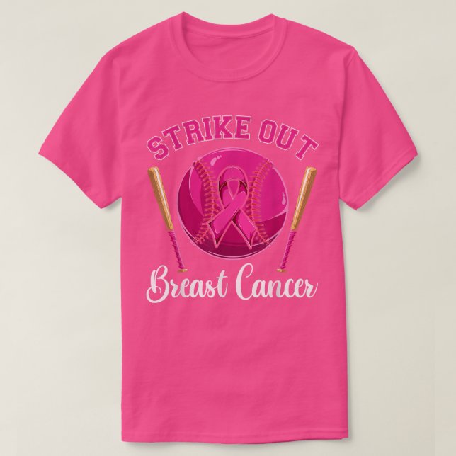 Baseball Pink Ribbon  Men Boys, Strikeout Breast C T Shirt (Design framsida)